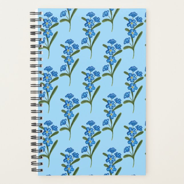 Vergessen Sie mich nicht Blume Planer - blaues Mus (Vorderseite)