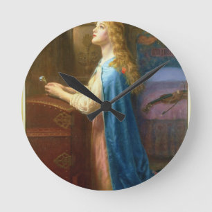 "Vergessen Sie mich nicht" (Öl auf Leinwand) Runde Wanduhr