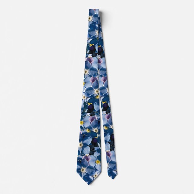 Vergessen Sie mir nicht blaue Blumen Krawatte (Vorderseite)