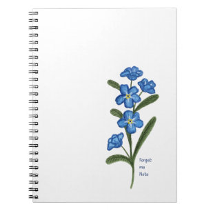 Vergessen Sie mir nicht Blume angepasstes Notebook Notizblock