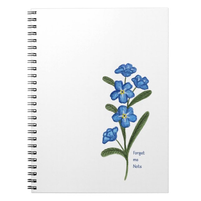 Vergessen Sie mir nicht Blume angepasstes Notebook Notizblock (Vorderseite)