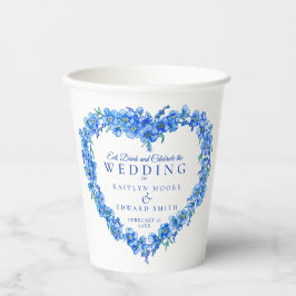 Vergessen Sie mir nicht Blume Herzblut Hochzeit Pappbecher