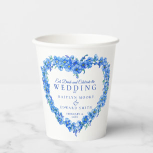 Vergessen Sie mir nicht Blume Herzblut Hochzeit Pappbecher
