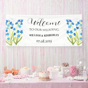 Vergessen Sie mir nicht Blumen Rustikale Hochzeit Banner
