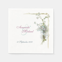 Vergessen Sie mir nicht das Hochzeitsdesign Serviette