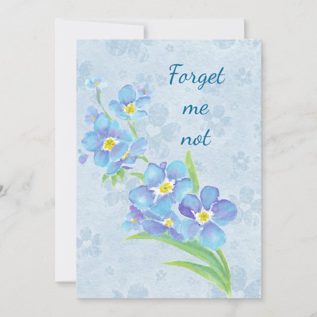 Vergessen Sie mir nicht die Blume des Wasserfarben Einladung (Vorderseite)