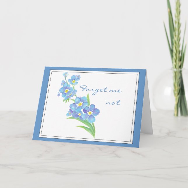 Vergessen Sie mir nicht die Blume des Wasserfarben Karte (Vorderseite)