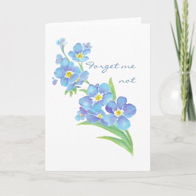 Vergessen Sie mir nicht die Blume des Wasserfarben Karte (Vorderseite)