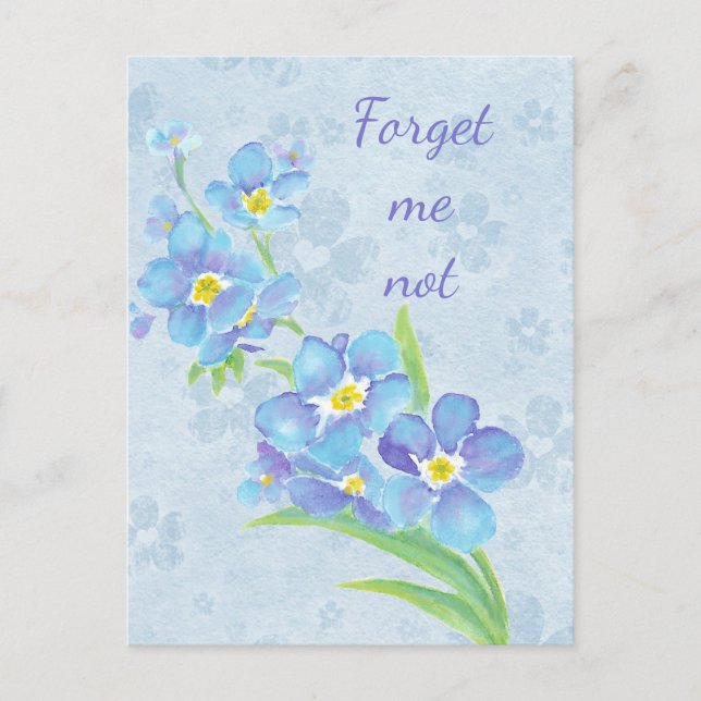 Vergessen Sie mir nicht die Blume des Wasserfarben Postkarte (Vorderseite)