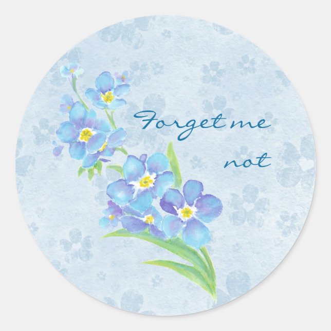 Vergessen Sie mir nicht die Blume des Wasserfarben Runder Aufkleber (Vorderseite)