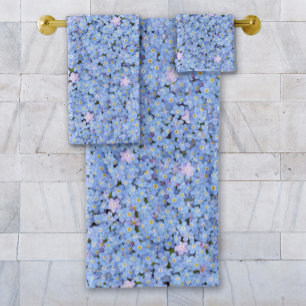 Vergessen Sie nicht blaues Fotohandtuch Badhandtuch Set