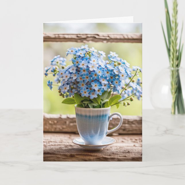 Vergessen Sie nicht Bouquet Vielen Dank Karte (Vorderseite)