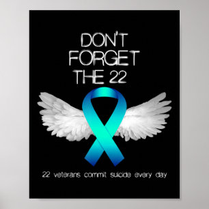 Vergessen Sie nicht die 22 Veteranen, die PTSD Sui Poster