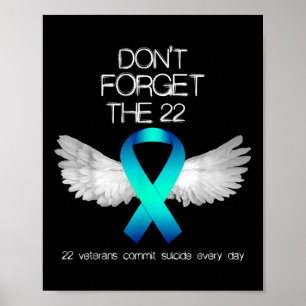 Vergessen Sie nicht die 22 Veteranen Ptsd Selbstmo Poster