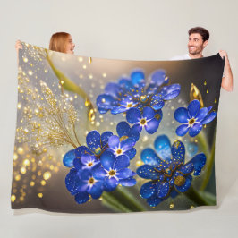 Vergessen Sie nicht die Blume mit Goldakzenten Fleecedecke