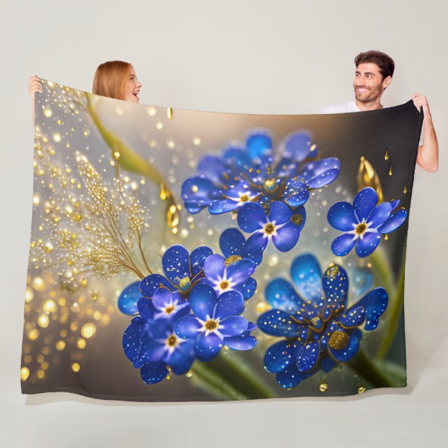 Vergessen Sie nicht die Blume mit Goldakzenten Fleecedecke (Beispiel)