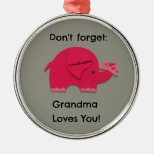 Vergessen Sie nicht: Großmutter-Lieben Sie! Silbernes Ornament