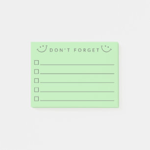 Vergessen Sie nicht, lächeln Post-it Klebezettel