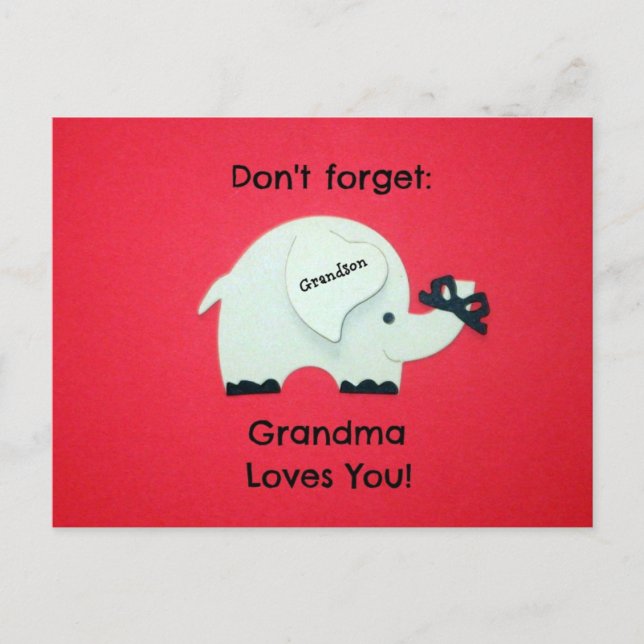 Vergessen Sie nicht: Oma Lieben Sie! Grandson Postkarte (Vorderseite)
