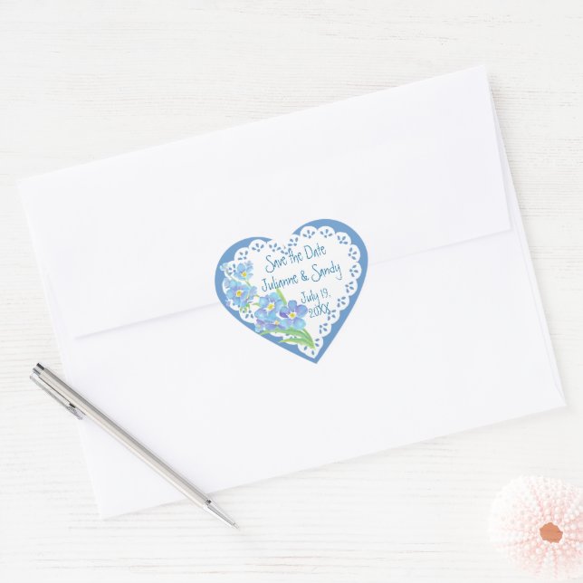Vergessen Sie nicht Save the Date Blume anpassen Herz-Aufkleber (Umschlag)