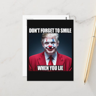 Vergessen Sie nicht zu lächeln, wenn Sie Trump Clo Postkarte