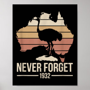 Vergessen Sie nie den Emukrieg Australien Geschich Poster