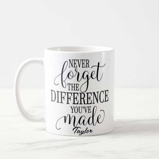 Vergessen Sie nie den Unterschied: Motivierend Zit Kaffeetasse (Links)