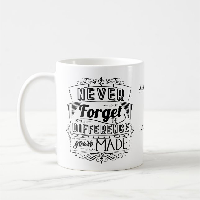 Vergessen Sie nie den Unterschied schwarz Kaffeetasse (Links)