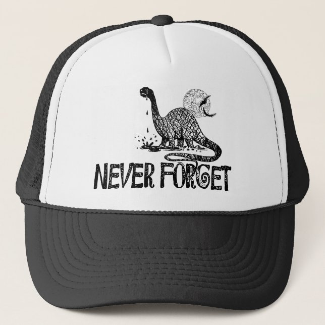 Vergessen Sie nie Dinosaurier Truckerkappe (Vorderseite)
