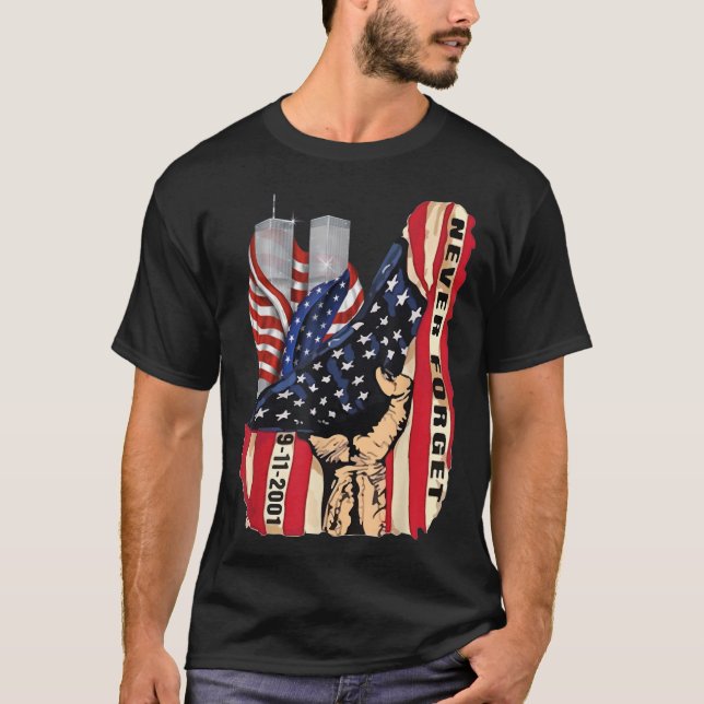 Vergessen Sie nie patriotische 911-Fahnensepte aus T-Shirt (Vorderseite)