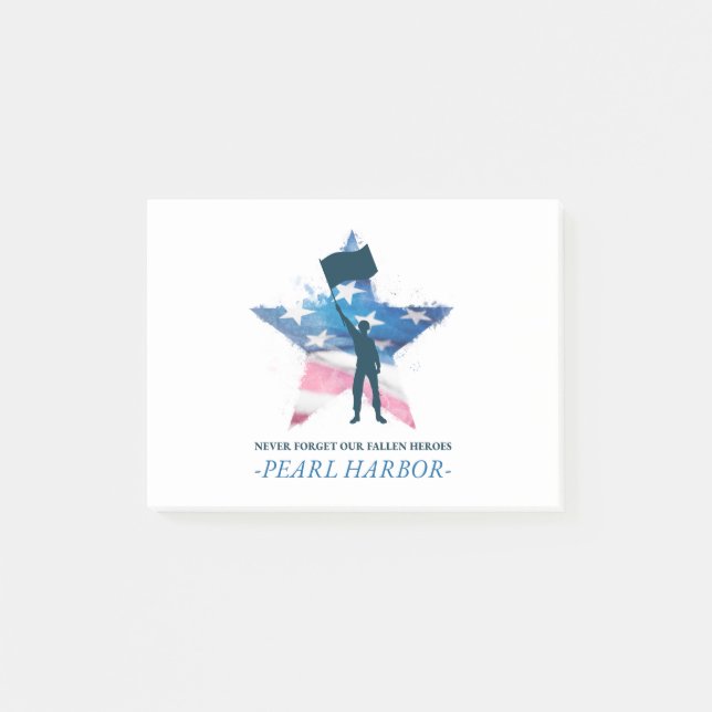 Vergessen Sie nie unseren gefallenen Heroes Pearl  Post-it Klebezettel (Vorderseite)