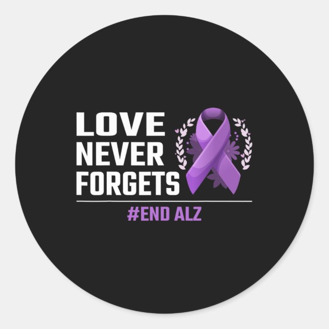 Vergessen Sie niemals Alzheimer Lila Ribbon Heimer Runder Aufkleber (Vorderseite)