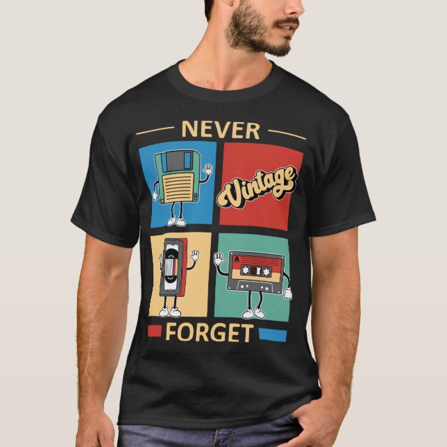 Vergessen Sie niemals das VHS-Bandkassettenband de T-Shirt (Vorderseite)