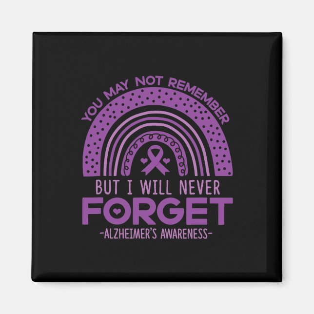 Vergessen Sie niemals Demenz Patienten Purple Ribb Magnet (Vorne)