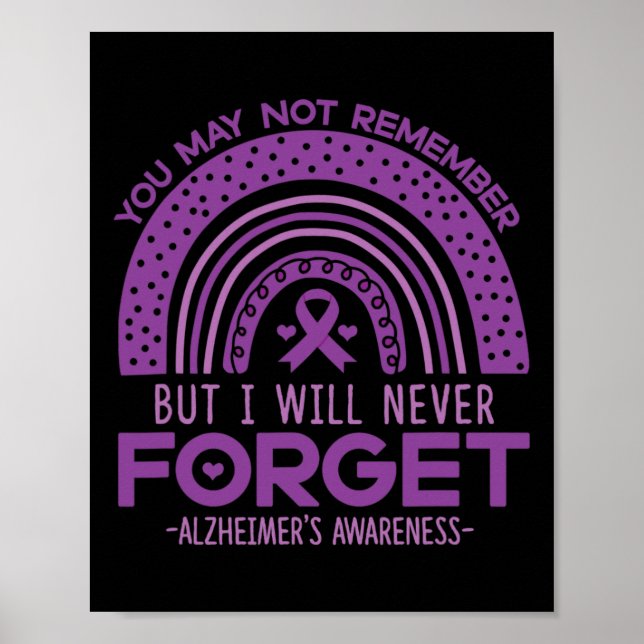 Vergessen Sie niemals Demenz Patienten Purple Ribb Poster (Vorne)