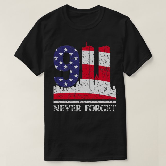 Vergessen Sie niemals den 9. 11. September 11 2001 T-Shirt (Design vorne)