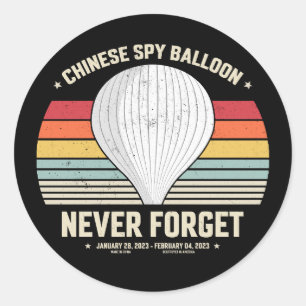 Vergessen Sie niemals den chinesischen Spy Balloon Runder Aufkleber