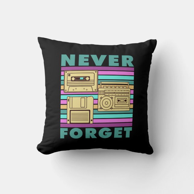 Vergessen Sie niemals die Boom Box Gen X für Retro Kissen (Vorderseite)