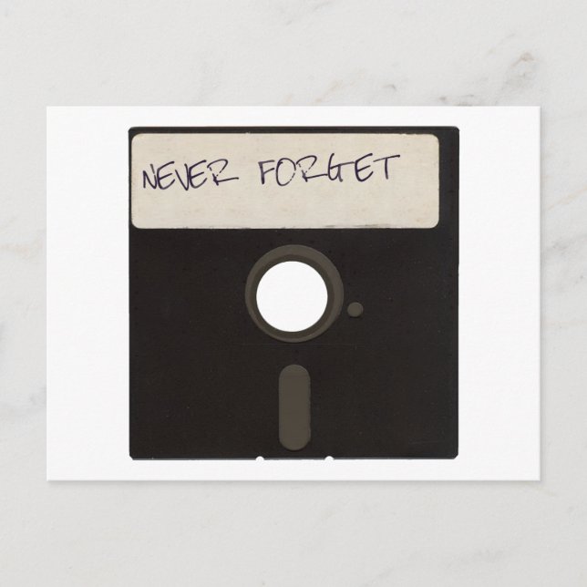 Vergessen Sie niemals die Disketten des Computers Postkarte (Vorderseite)