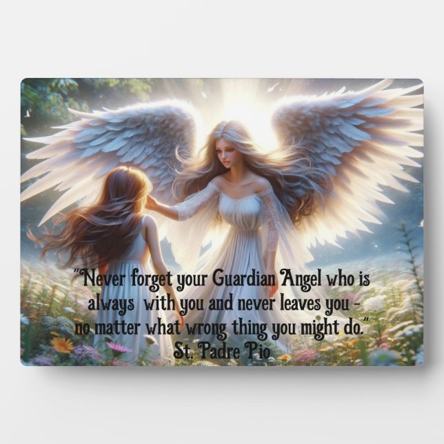 Vergessen Sie niemals Ihre Guardian Angel Plaque Fotoplatte (Vorderseite)