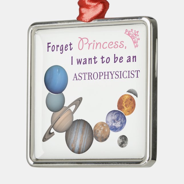 Vergessen Sie Prinzessin - Astrophysiker Silbernes Ornament (Links)