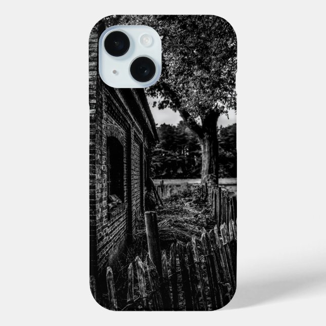 Vergessene Farm Schwarz-Weiß Case-Mate iPhone Hülle (Rückseite)