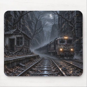 Vergessener Zug in der nebligen Schlucht — Eisenba Mousepad