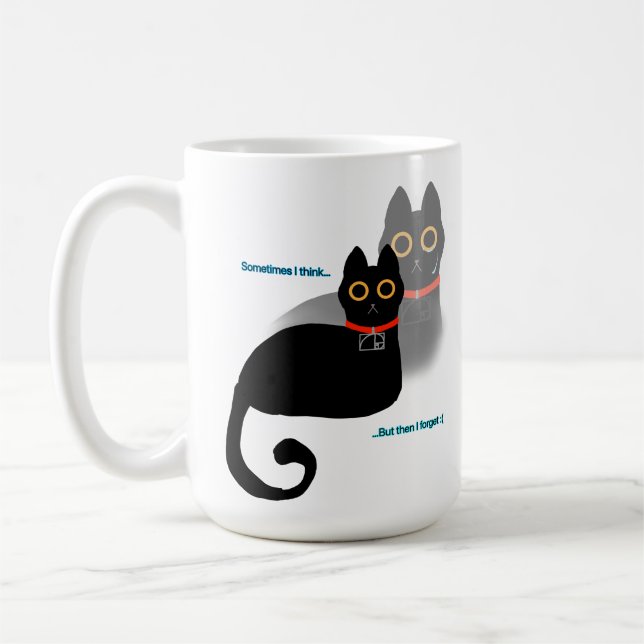 Vergessliche Black Cat Meme Coffee Tasse (Links)