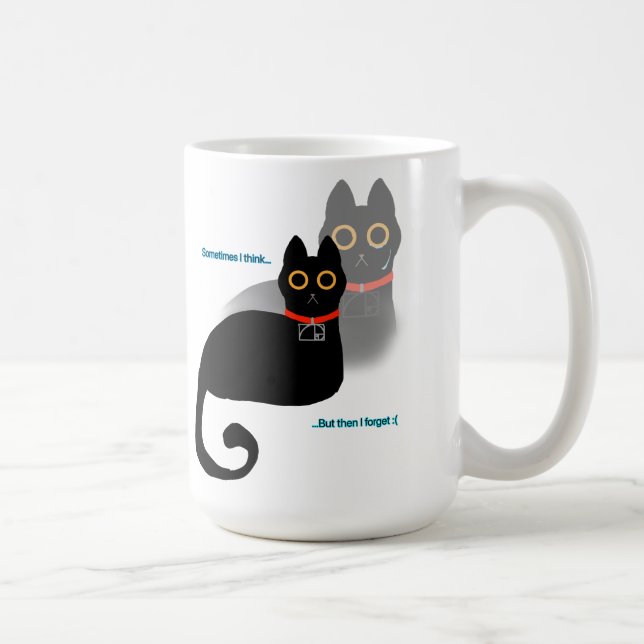Vergessliche Black Cat Meme Coffee Tasse (Rechts)