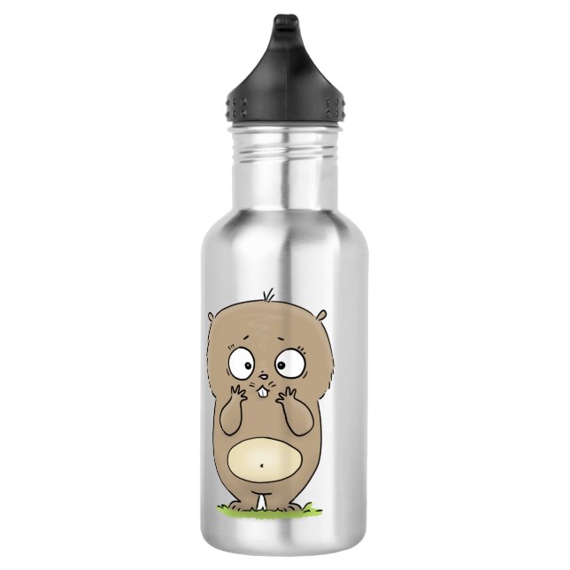 Vergesslicher, bezaubernder Hamster-Cartoon Edelstahlflasche (Rechts)