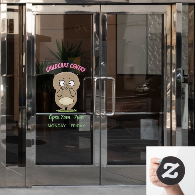 Vergesslicher, bezaubernder Hamster-Cartoon Fensteraufkleber (Büro Tür)