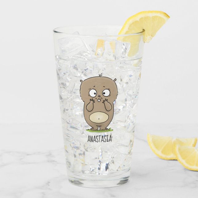 Vergesslicher, bezaubernder Hamster-Cartoon Glas (Rückseite Ice)