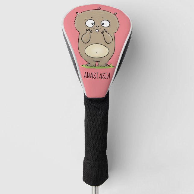 Vergesslicher, bezaubernder Hamster-Cartoon Golf Headcover (Vorderseite)