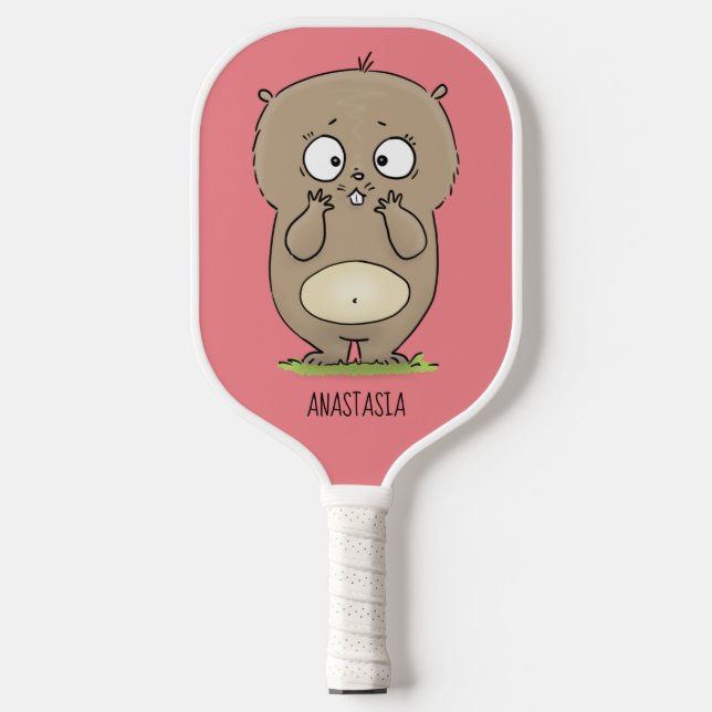 Vergesslicher, bezaubernder Hamster-Cartoon Pickleball Schläger (Vorderseite)